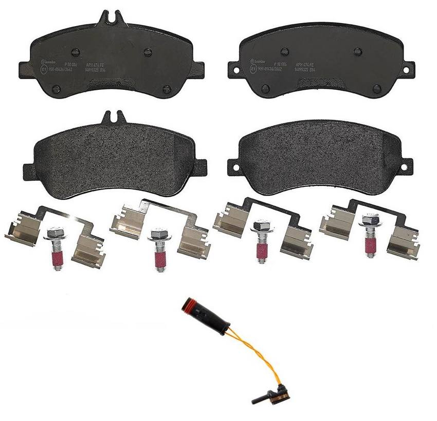 Mercedes Brakes Set Kit - Pads Front (Low-Met) (with Sensor) 2115401717 - Brembo 2224015KIT